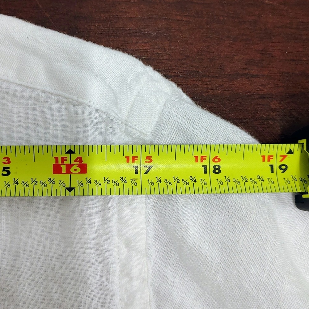 Porter & Ash Mens White 100% Linen Short Sleeve Button Up Resort Wear - Picture 12 of 12